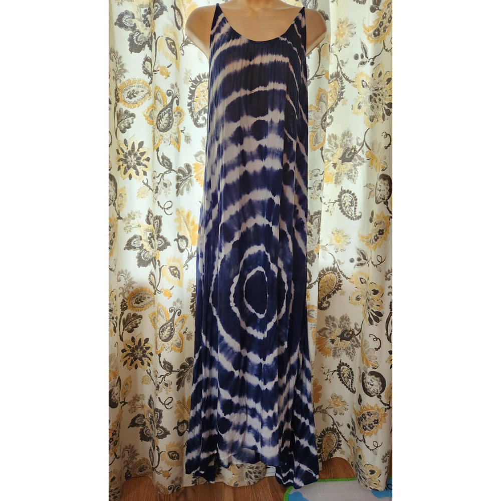 Raviya Maxi Dress Beach Coverup Size Large Adjustable Spaghetti Straps Open Back